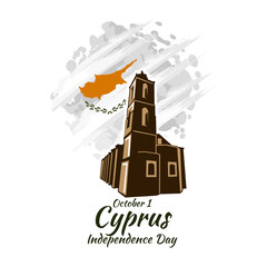 October 1, Independence day of Cyprus vector illustration. Suitable for greeting card, poster and banner.