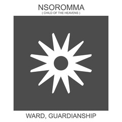vector icon with african adinkra symbol Nsoromma. Symbol of ward and guardianship