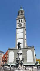 Fototapeta premium Perlachturm und Augustusbrunnen Augsburg