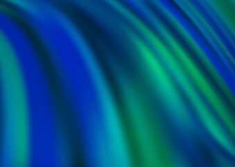 Light Blue, Green vector background with bent ribbons. Colorful abstract illustration with gradient lines. The best blurred design for your business.