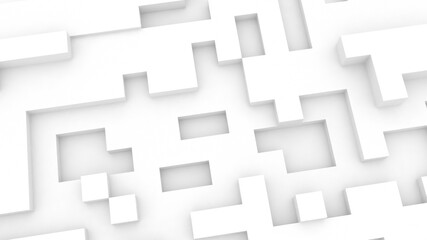3d rendering white abstract background with squares