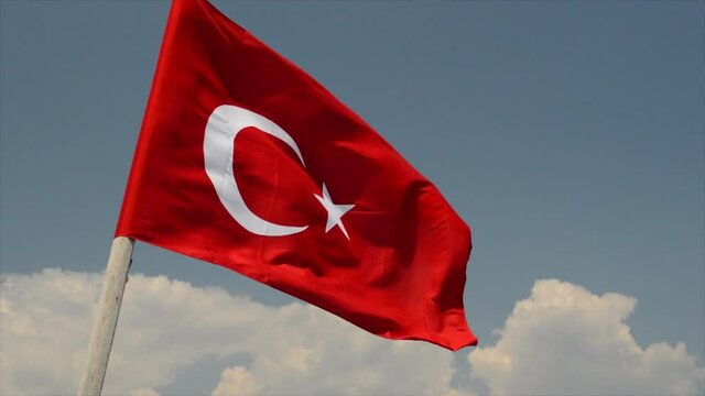Turkish flag on the wind
