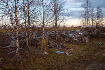 Garbage dump in the middle of the forest