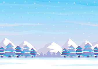 Winter background graphic vector in blue color theme.