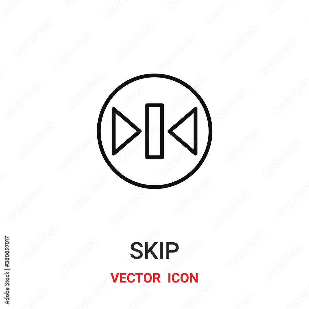 Aufkleber skip button vector icon. modern, simple flat vector illustration for website or mobile app.skip symb