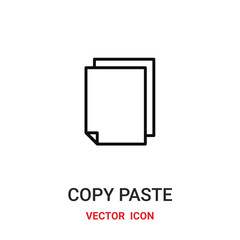 copy paste icon vector symbol. copy paste symbol icon vector for your design. Modern outline icon for your website and mobile app design.