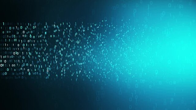 Binary code numbers moving across the screen similar to Matrix style