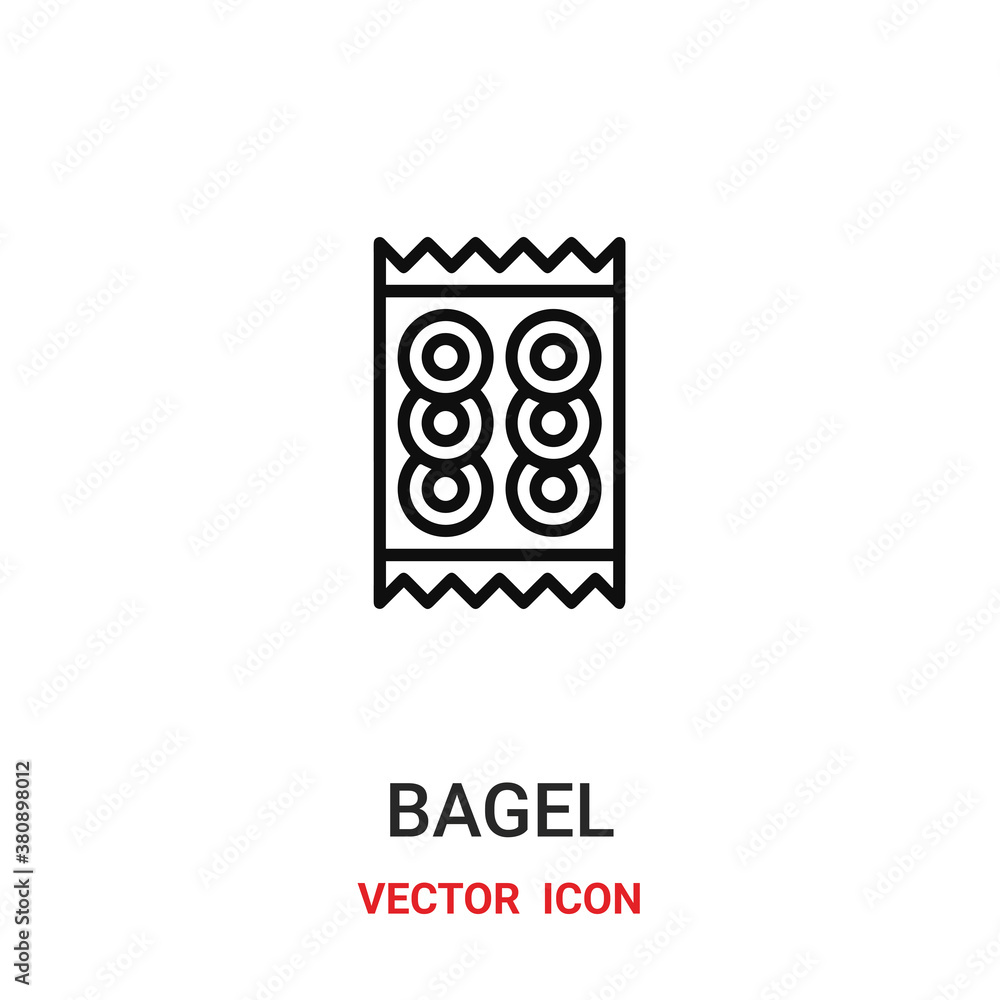 Aufkleber bagel icon vector symbol. bagel symbol icon vector for your design. modern outline icon for your web