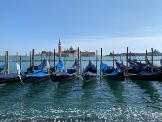 Gondolas on St Marcus square,  Venice, Italy