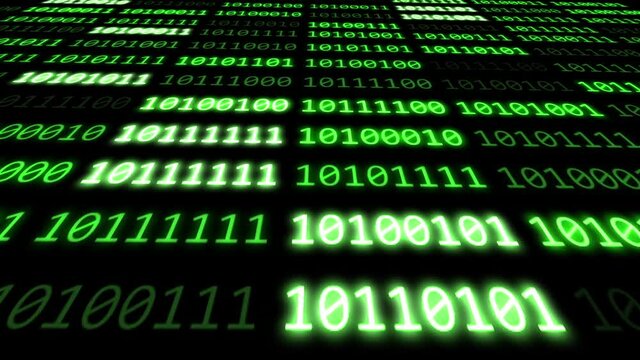 Hacker code running down a computer screen termina