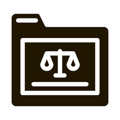 Court Folder Law And Judgement Icon Vector . Contour Illustration