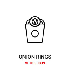 onion rings icon vector symbol. onion rings symbol icon vector for your design. Modern outline icon for your website and mobile app design.
