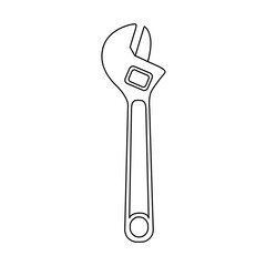 Steel key icon. Simple illustration of a monkey wrench. Vector isolated on a white background.