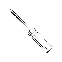Fototapeta premium Screwdriver icon. White isolated background. Vector illustration.