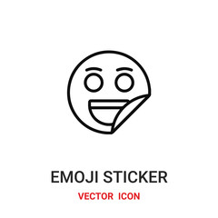 emoji sticker icon vector symbol. emoji sticker symbol icon vector for your design. Modern outline icon for your website and mobile app design.