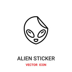 alien sticker icon vector symbol. alien sticker symbol icon vector for your design. Modern outline icon for your website and mobile app design.