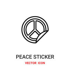 peace sticker icon vector symbol. peace sticker symbol icon vector for your design. Modern outline icon for your website and mobile app design.