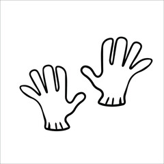 Obraz premium Cozy clothes: gloves. doodle style graphic elements for your design.