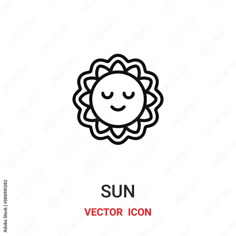 Aufkleber sun icon vector symbol. sun symbol icon vector for your design. modern outline icon for your website