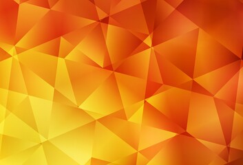 Light Red, Yellow vector gradient triangles pattern.