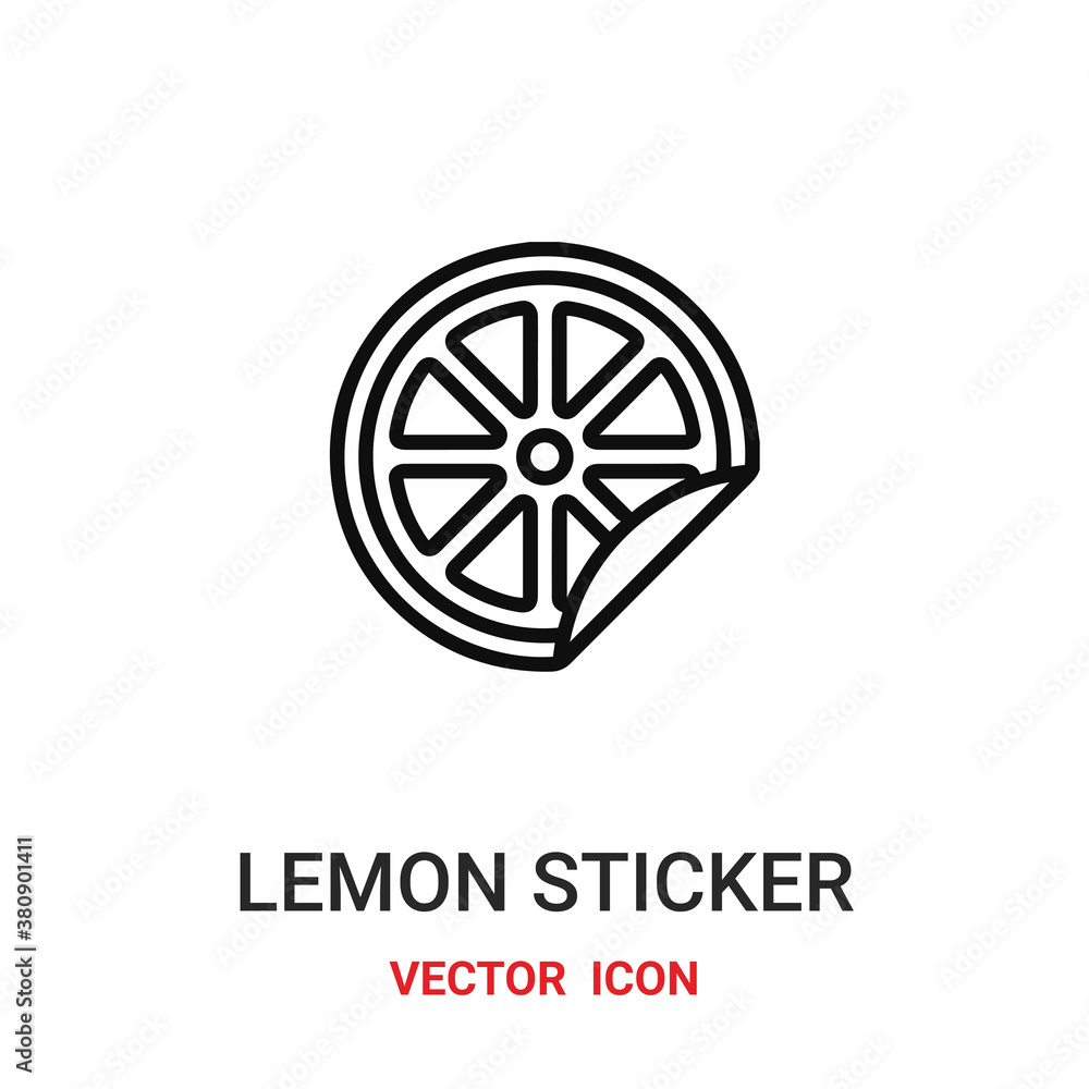 Aufkleber lemon sticker icon vector symbol. lemon sticker symbol icon vector for your design. modern outline i