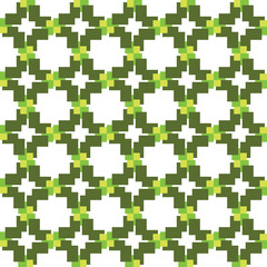 Vector seamless pattern texture background with geometric shapes, colored in green, white colors.