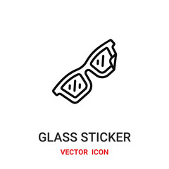 glass sticker icon vector symbol. glass sticker symbol icon vector for your design. Modern outline icon for your website and mobile app design.