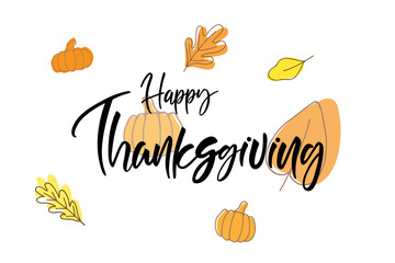 Happy Thanksgiving brush hand lettering text