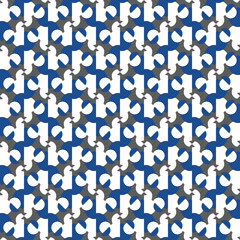 Fototapeta na wymiar Vector seamless pattern texture background with geometric shapes, colored in blue, grey, white colors.