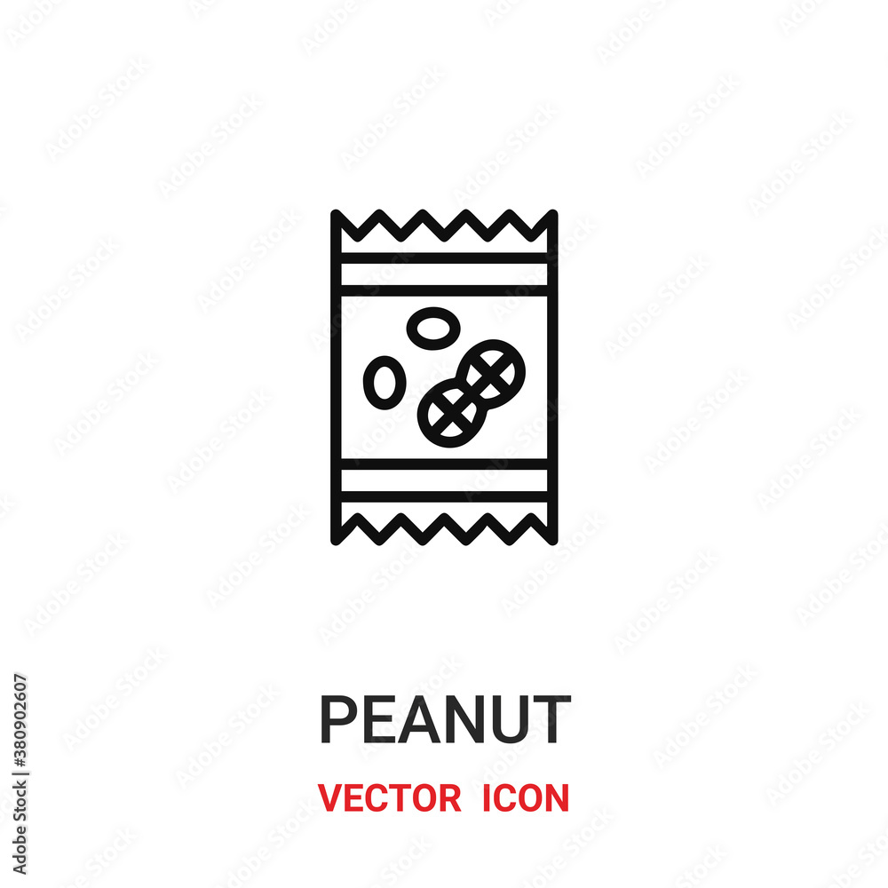 Poster peanut icon vector symbol. peanut symbol icon vector for your design. modern outline icon for your w