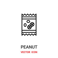 peanut icon vector symbol. peanut symbol icon vector for your design. Modern outline icon for your website and mobile app design.