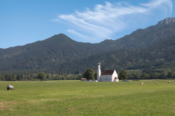 die barocke Wallfahrtskirche St. Colomann bei F&uuml;ssen (Oberbayern)