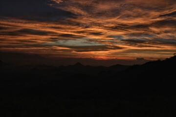 sunset in the mountains