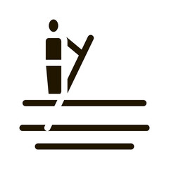 Serfing Canoeing Icon Vector . Contour Illustration