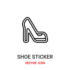 shoe sticker icon vector symbol. shoe sticker symbol icon vector for your design. Modern outline icon for your website and mobile app design.