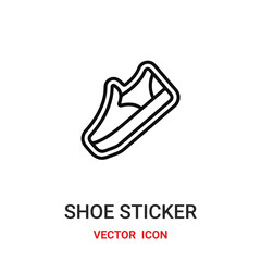 shoe sticker icon vector symbol. shoe sticker symbol icon vector for your design. Modern outline icon for your website and mobile app design.