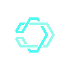 vector D logo line art alphabet icon technonogies illustrations