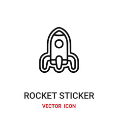 rocket sticker icon vector symbol. rocket sticker symbol icon vector for your design. Modern outline icon for your website and mobile app design.