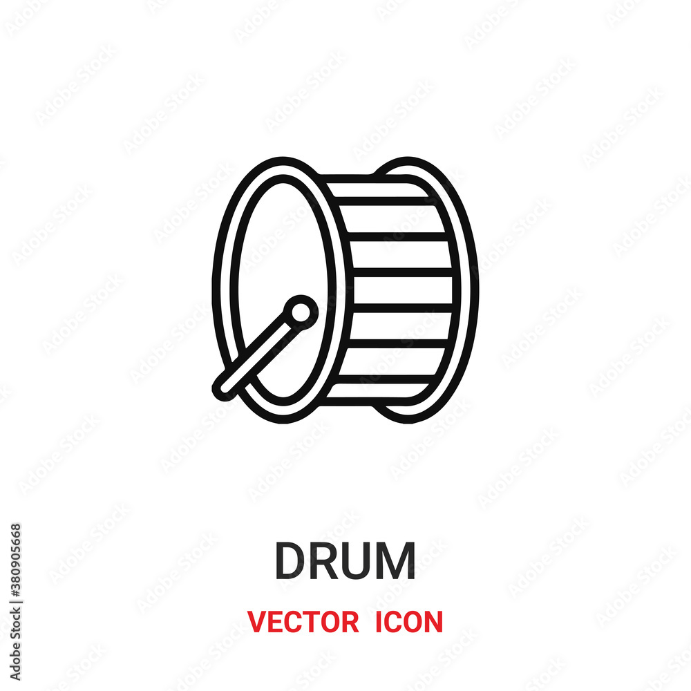 Poster drum icon vector symbol. drum symbol icon vector for your design. modern outline icon for your websi