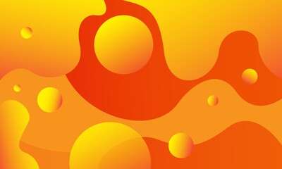 Liquid color background design. Orange elements with fluid gradient. Dynamic shapes composition. Eps10 vector