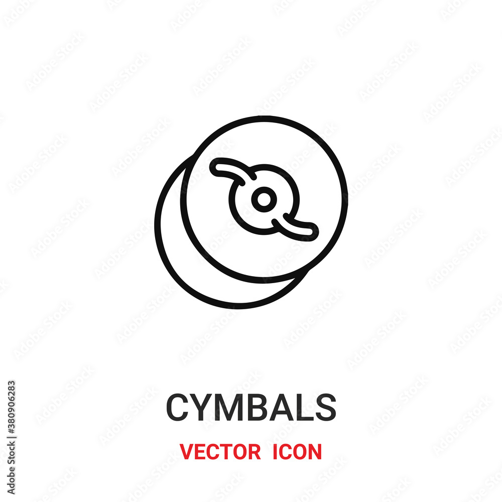 Poster cymbals icon vector symbol. cymbals symbol icon vector for your design. modern outline icon for your
