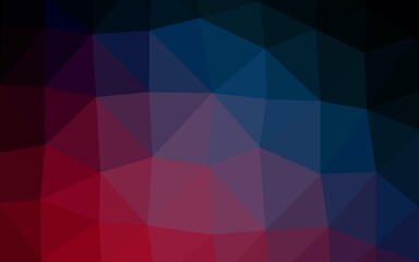 Dark Blue, Red vector shining triangular template. Shining illustration, which consist of triangles. Template for your brand book.