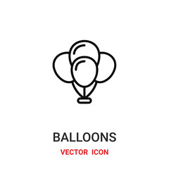 balloons icon vector symbol. balloons symbol icon vector for your design. Modern outline icon for your website and mobile app design.