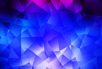 Dark Pink, Blue vector polygon abstract background.