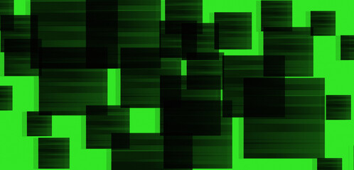 Abstract geometric green squares pattern design background.