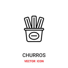 Churros vector icon. Modern, simple flat vector illustration for website or mobile app.Churro symbol, logo illustration. Pixel perfect vector graphics	