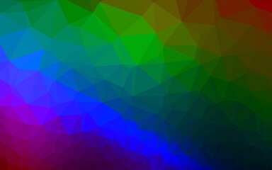Dark Multicolor, Rainbow vector abstract polygonal layout. Shining colored illustration in a Brand new style. Completely new design for your business.