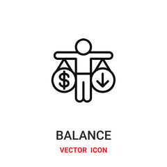 balance icon vector symbol. scale symbol icon vector for your design. Modern outline icon for your website and mobile app design.