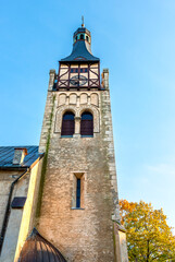 Fototapeta premium Tower of the church in autumn