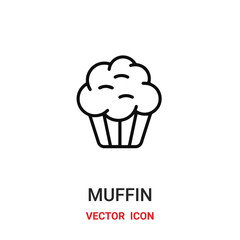 muffin icon vector symbol. muffin symbol icon vector for your design. Modern outline icon for your website and mobile app design.